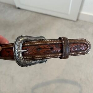 Moon Shine Western Belt Genuine Leather Snake Embossed Buckle Size 40